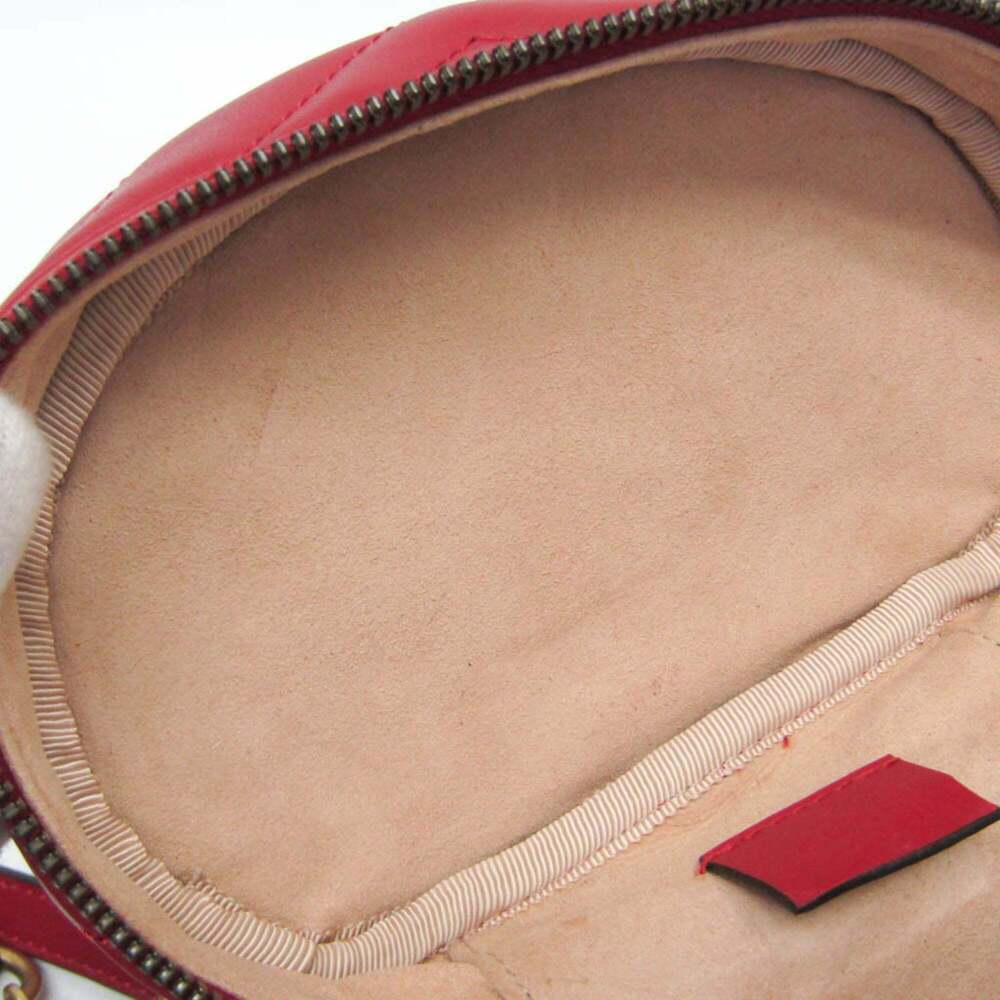 GUCCI Authentic Red Leather GG Marmont Backpack - Picture 9 of 12